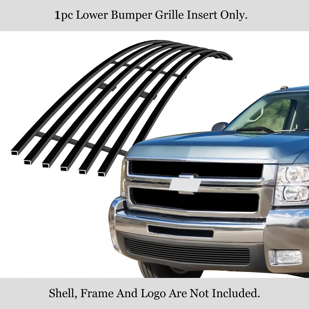 Stainless Black Billet Grill Insert for Chevy Silverado 2500/3500 (2007-2010)