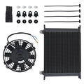 30 Row Aluminum Oil Cooler with Cooling Fan for Universal Vehicles 10AN