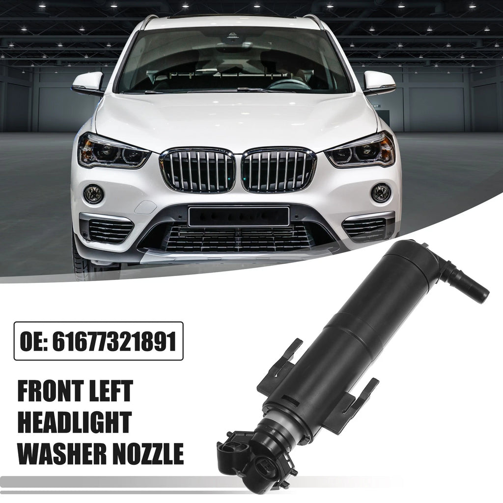 Front Left Auto Headlight Washer Nozzle for BMW X1 (2013–2015) No.61677321891
