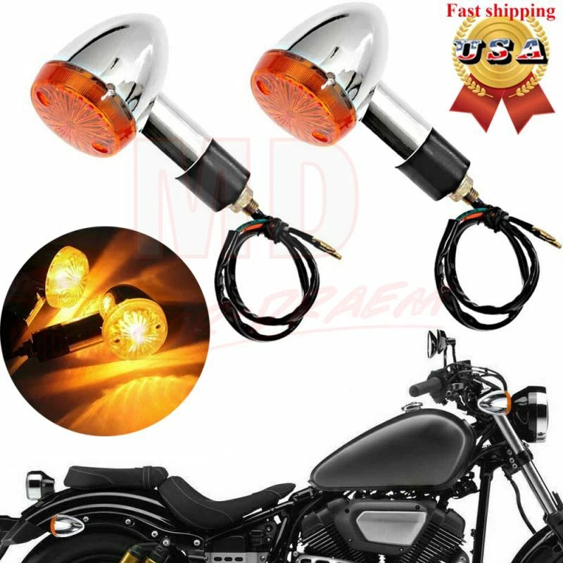 Set of 4 Turn Signal Blinker Indicator Lights for Honda Suzuki Yamaha
