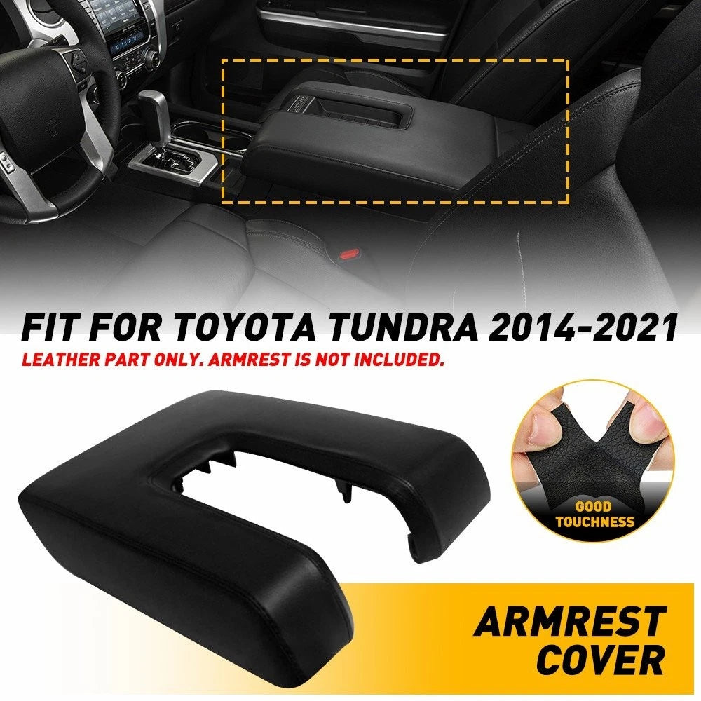 Center Console Lid Armrest Leather Trim Cover for Toyota Tundra (2014–2021)