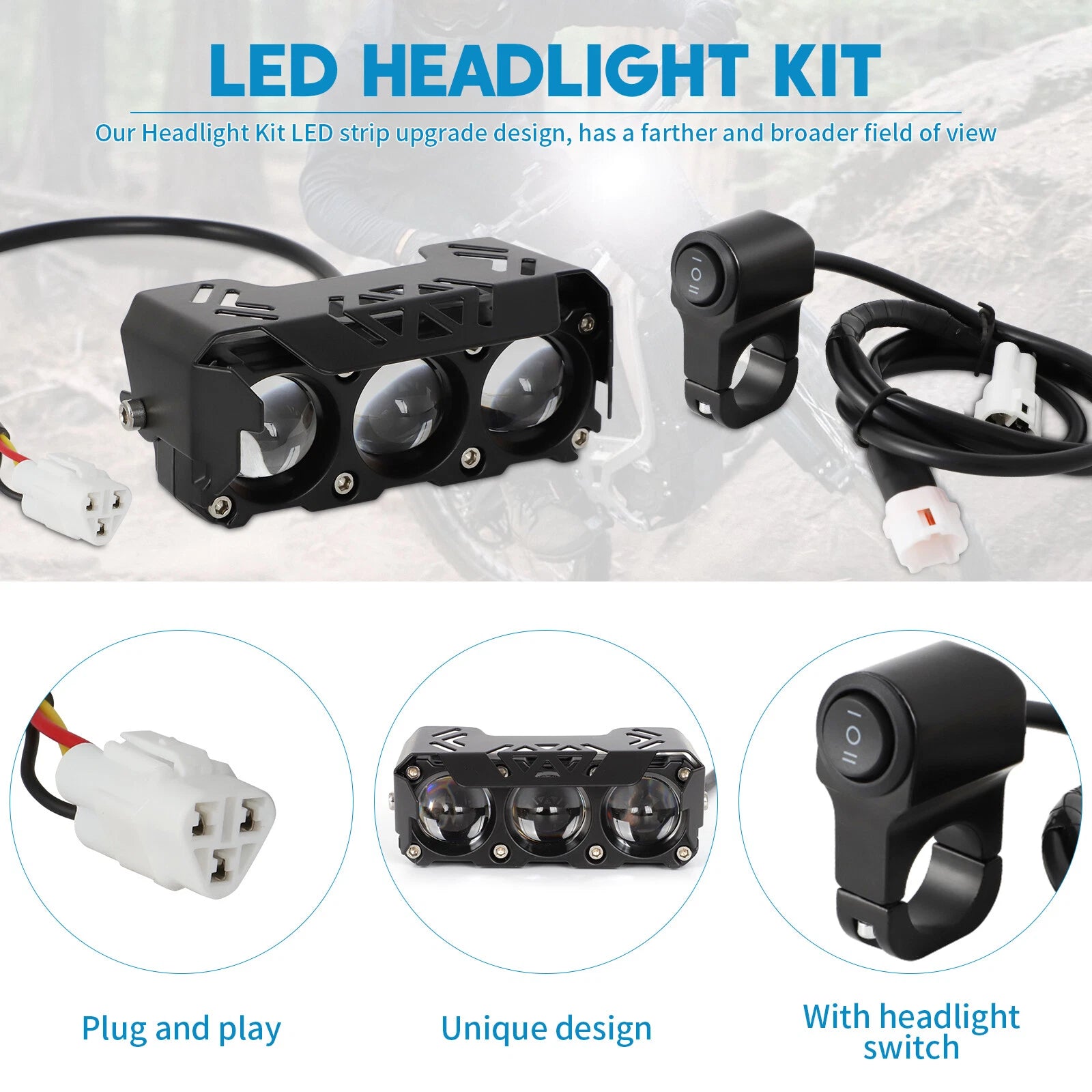 2 Color LED Headlight Kit for Surron Segway X260 X160 S160