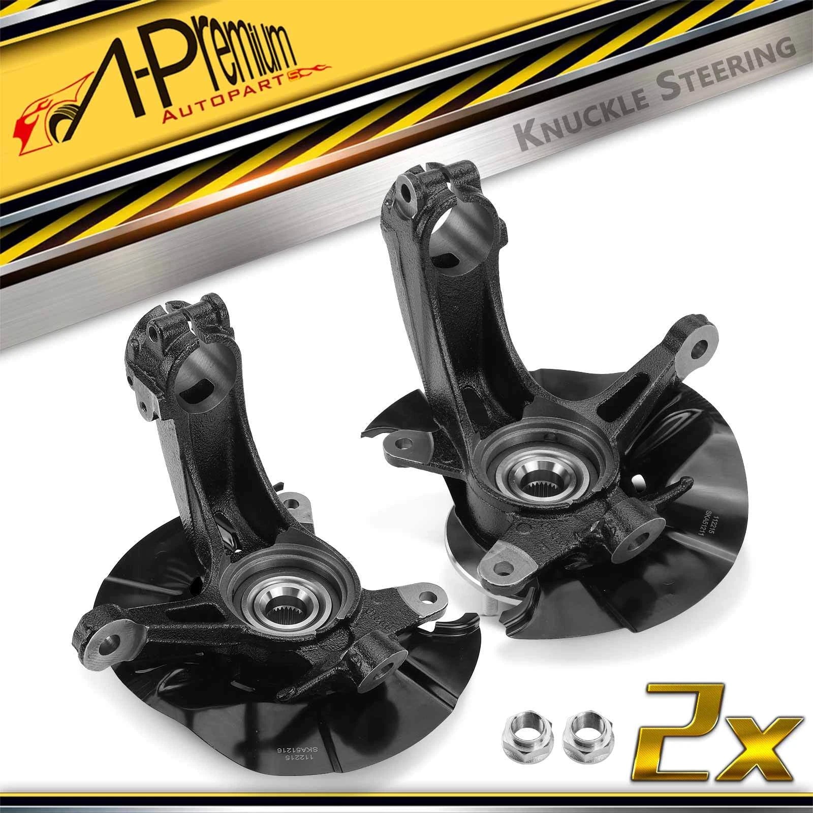 Pair Front Steering Knuckle & Hub Bearing for Honda Civic (2017–2020)