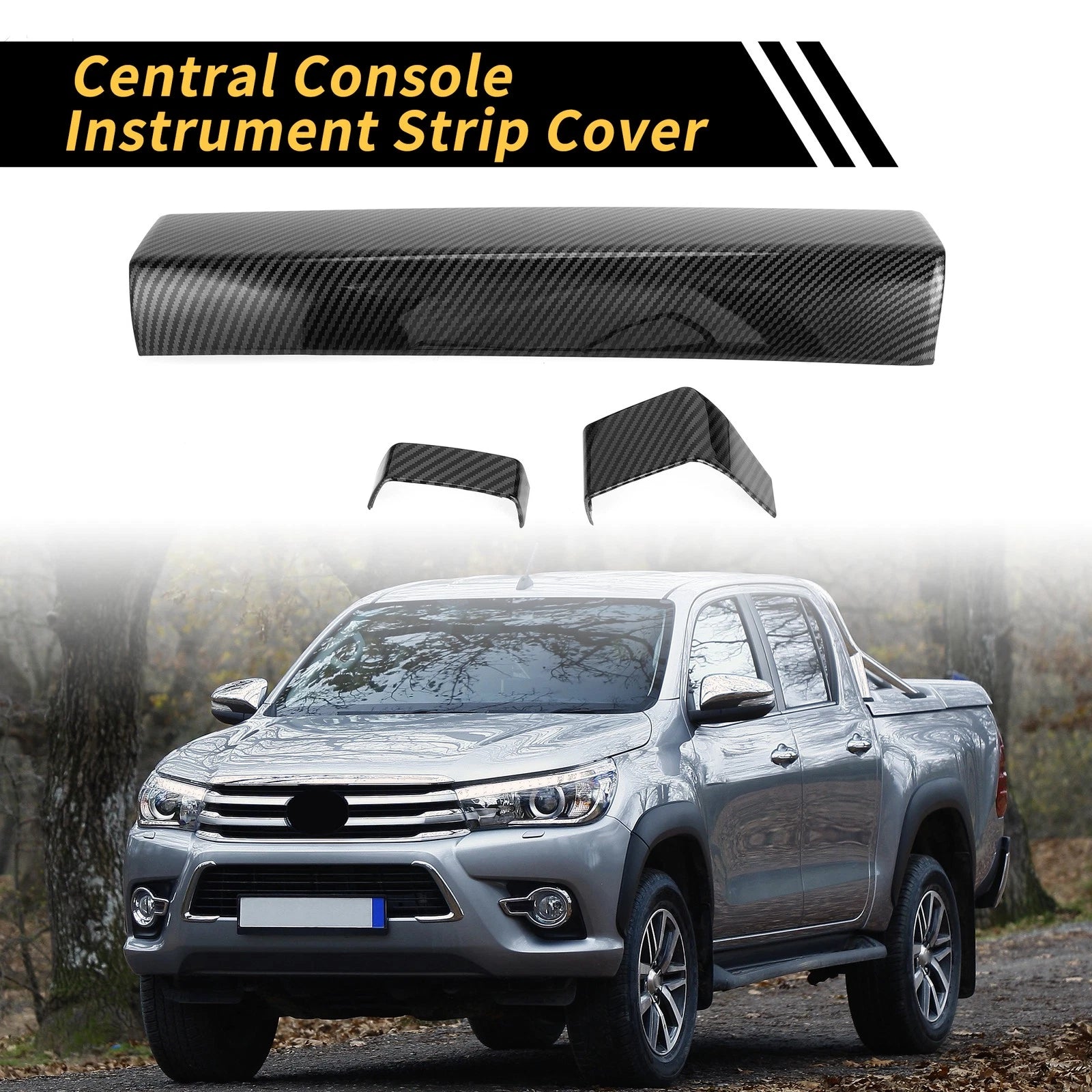 Set of 1 Carbon Fiber Pattern Instrument Strip Cover for Toyota Tundra (2022–2024)