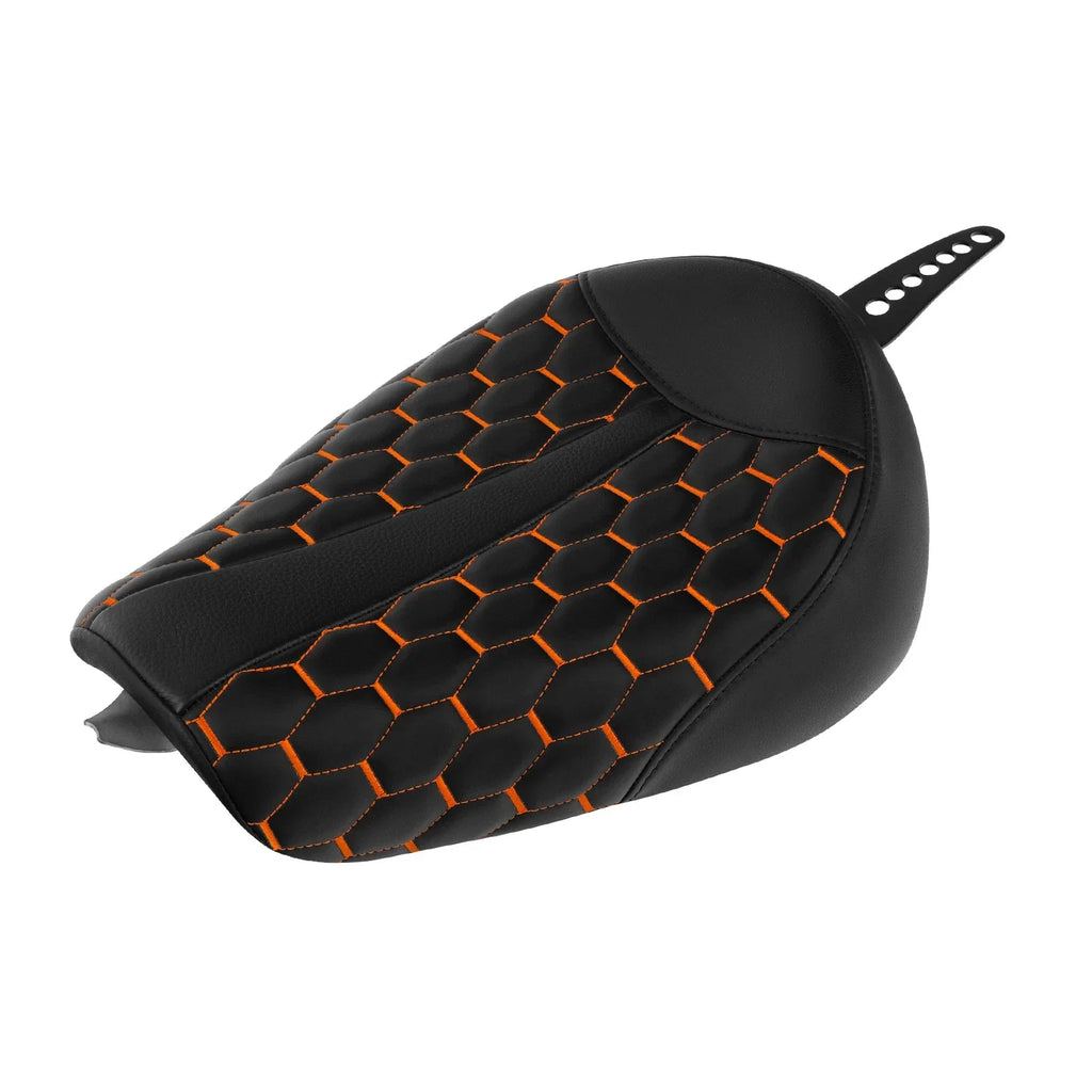 Front Driver Rider Seat for Harley Sportster XL883 1200 (2010-2022) Black/Orange