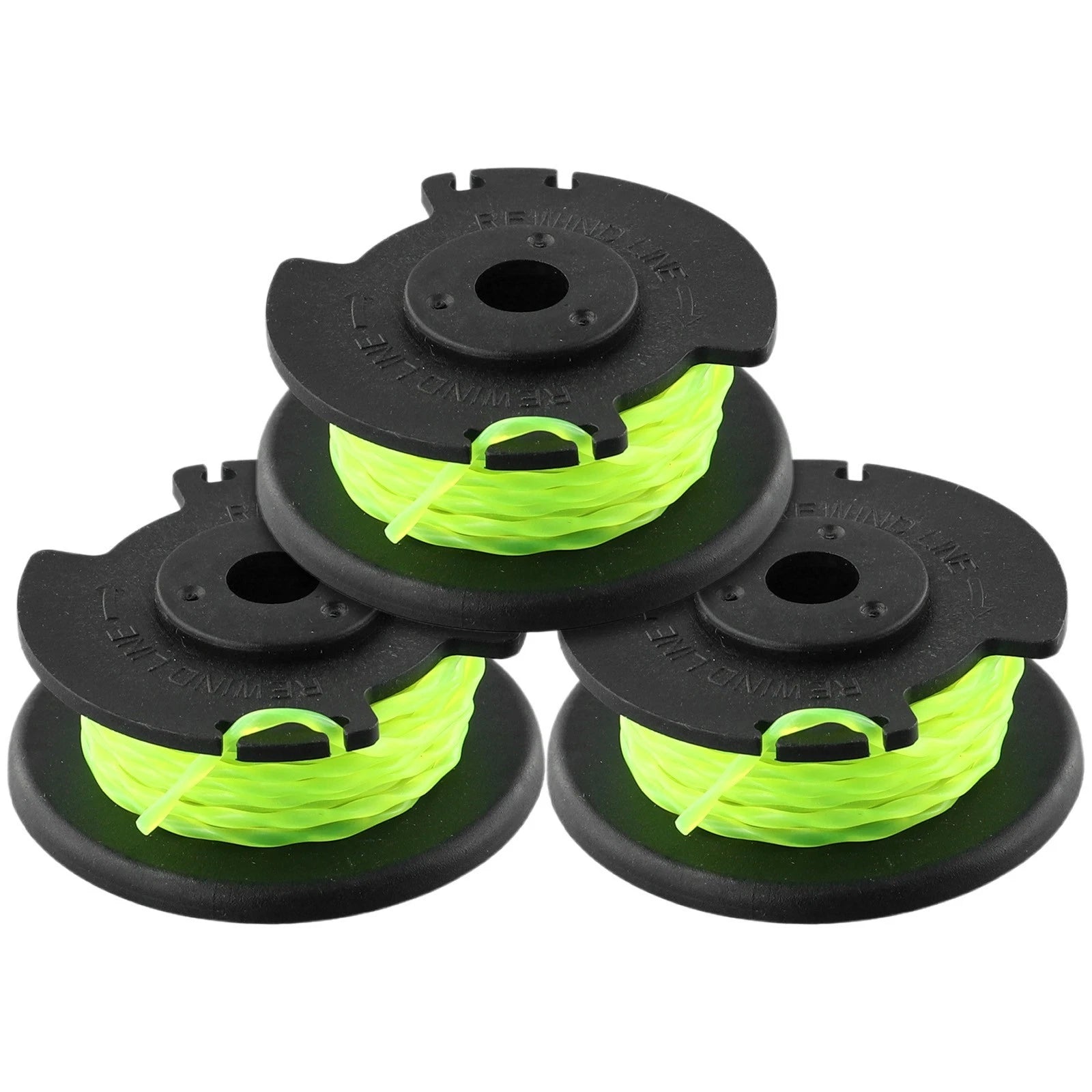 Spool Line Replacement for Garden Power Tool (Black + Fluorescent Green)