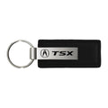 Black Leather Keychain KC1540.TSX - Officially Licensed for Acura TSX