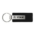 Black Leather Keychain KC1540.TSX - Officially Licensed for Acura TSX