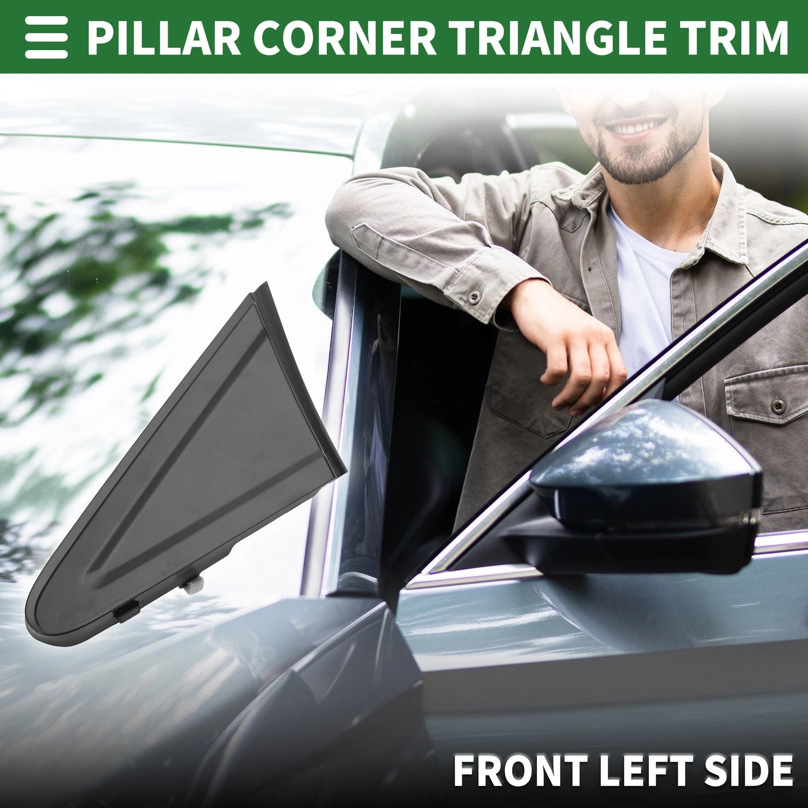 Front Left Side Door Pillar Window Trim for Honda Civic (2012–2015) No. 75495TR0A01