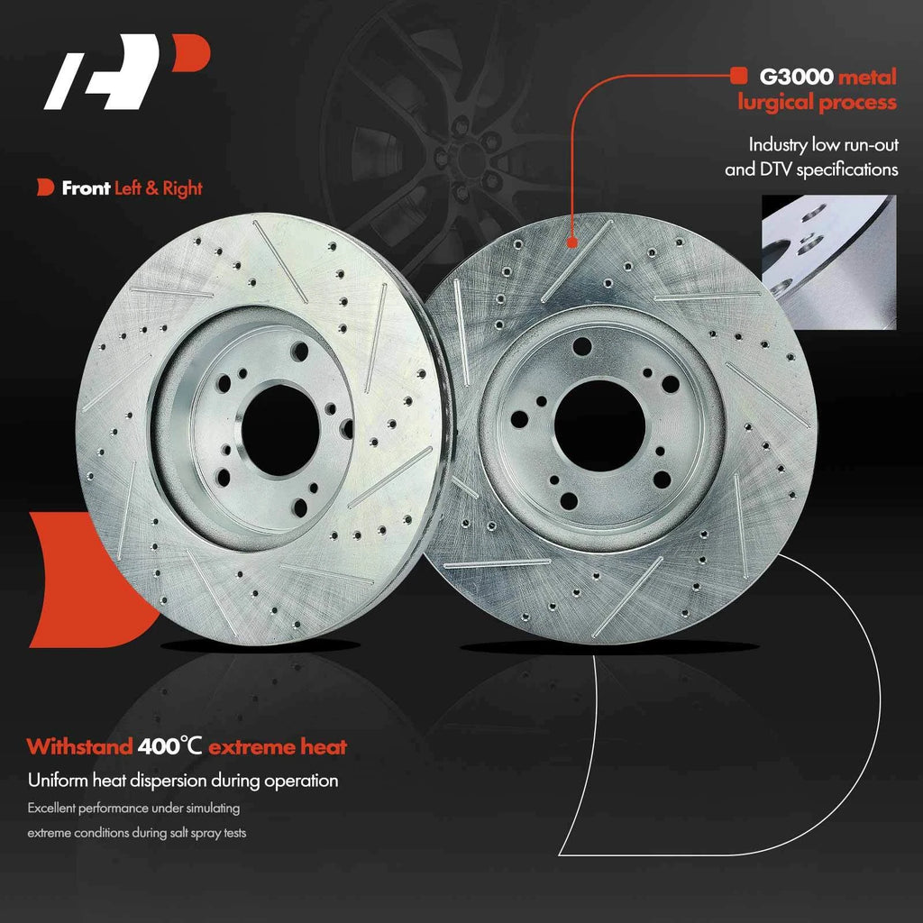 Set of 6 Drilled Brake Rotors & Ceramic Pads for Honda Accord HR-V