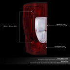 Pair of Tail Brake Lights for Ford F-250 F-350 Super Duty (2020–2022)