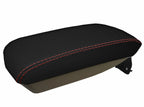Carbon Fiber Console Lid Armrest Cover for Cadillac CTS (2008–2014) Red Stitch