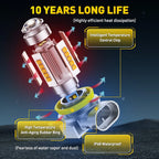 2X H11 H9 H8 LED Fog Driving Light Bulbs for Cars (5000LM, 3000K)
