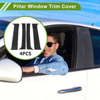 4 Pcs Door Pillar Window Trim for Chevy Silverado (2000-2006) Black