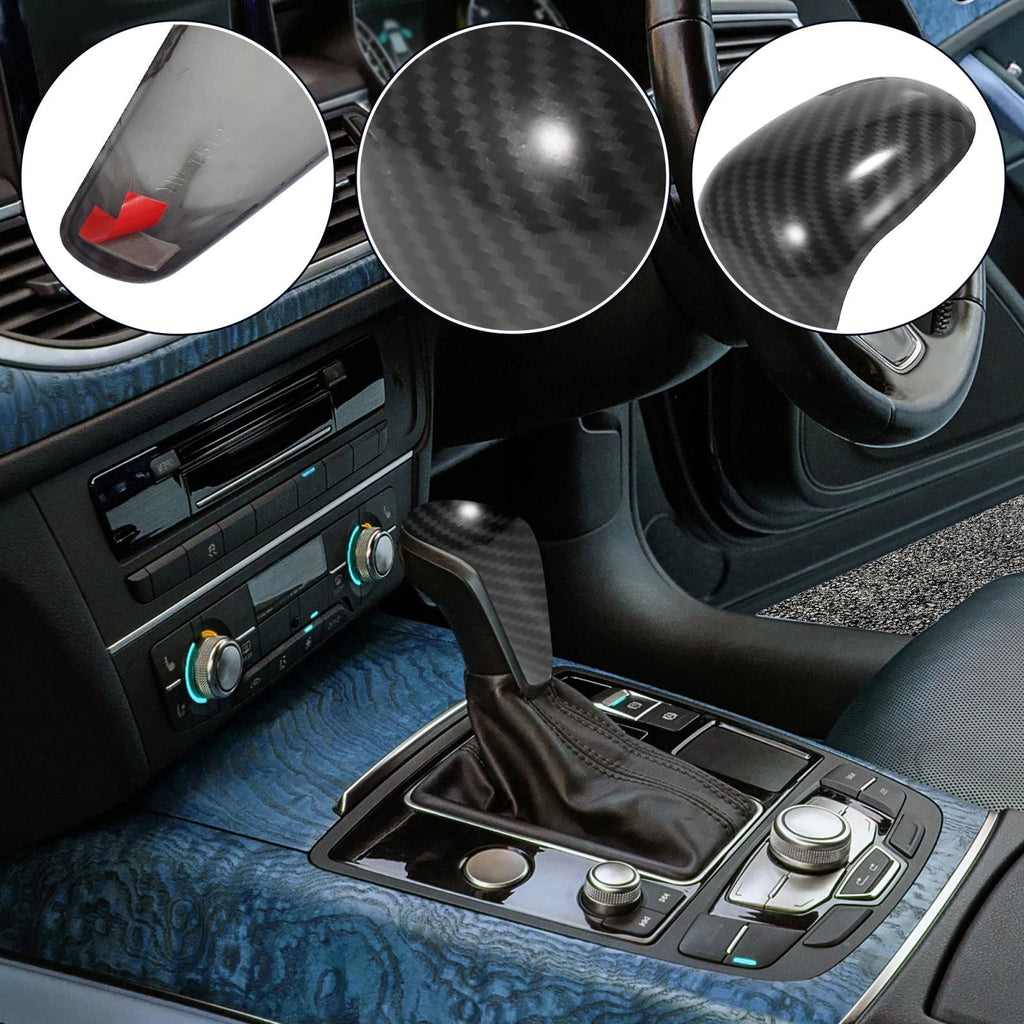 Carbon Fiber Gear Shift Knob Cover Sticker for Audi A7 S6 S7 RS7 (2012–2023)