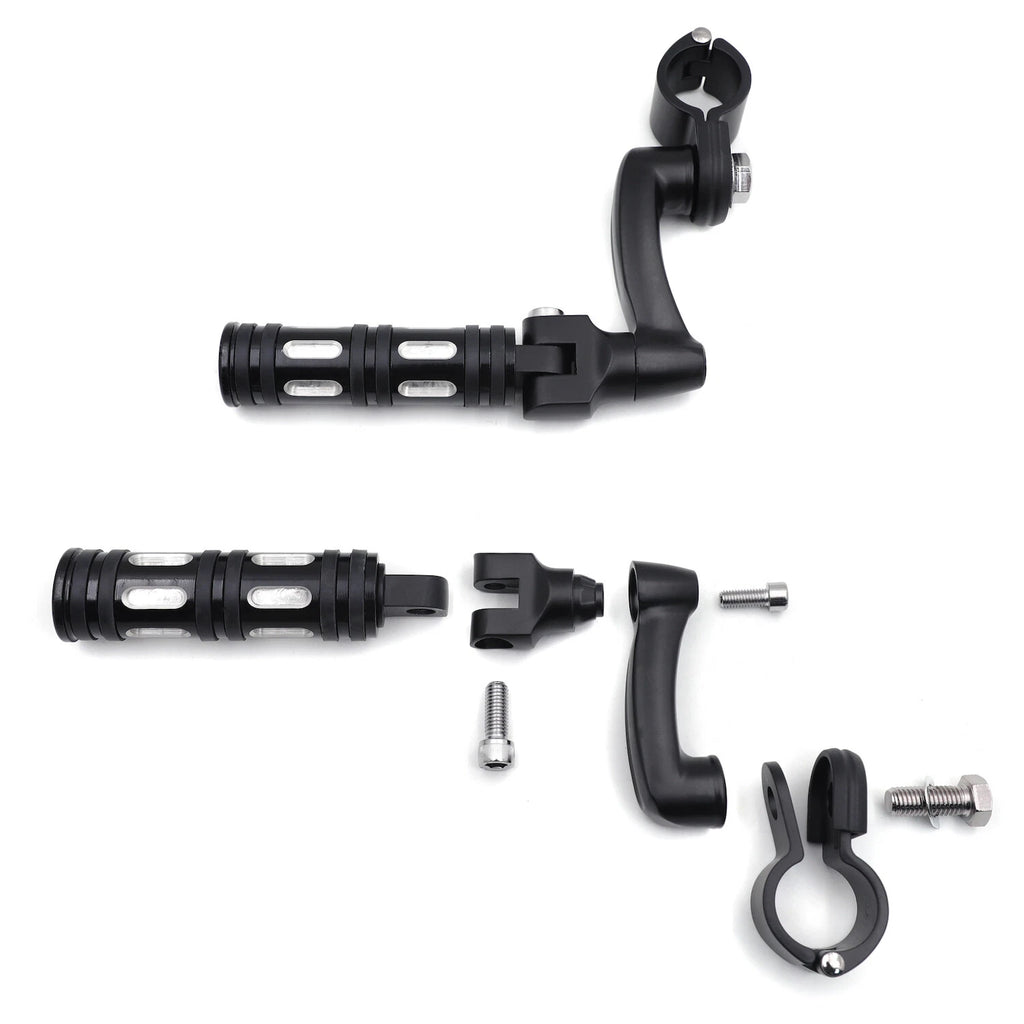 Black Edge Foot Pegs for Harley Touring Sportster Dyna (2000–2023)