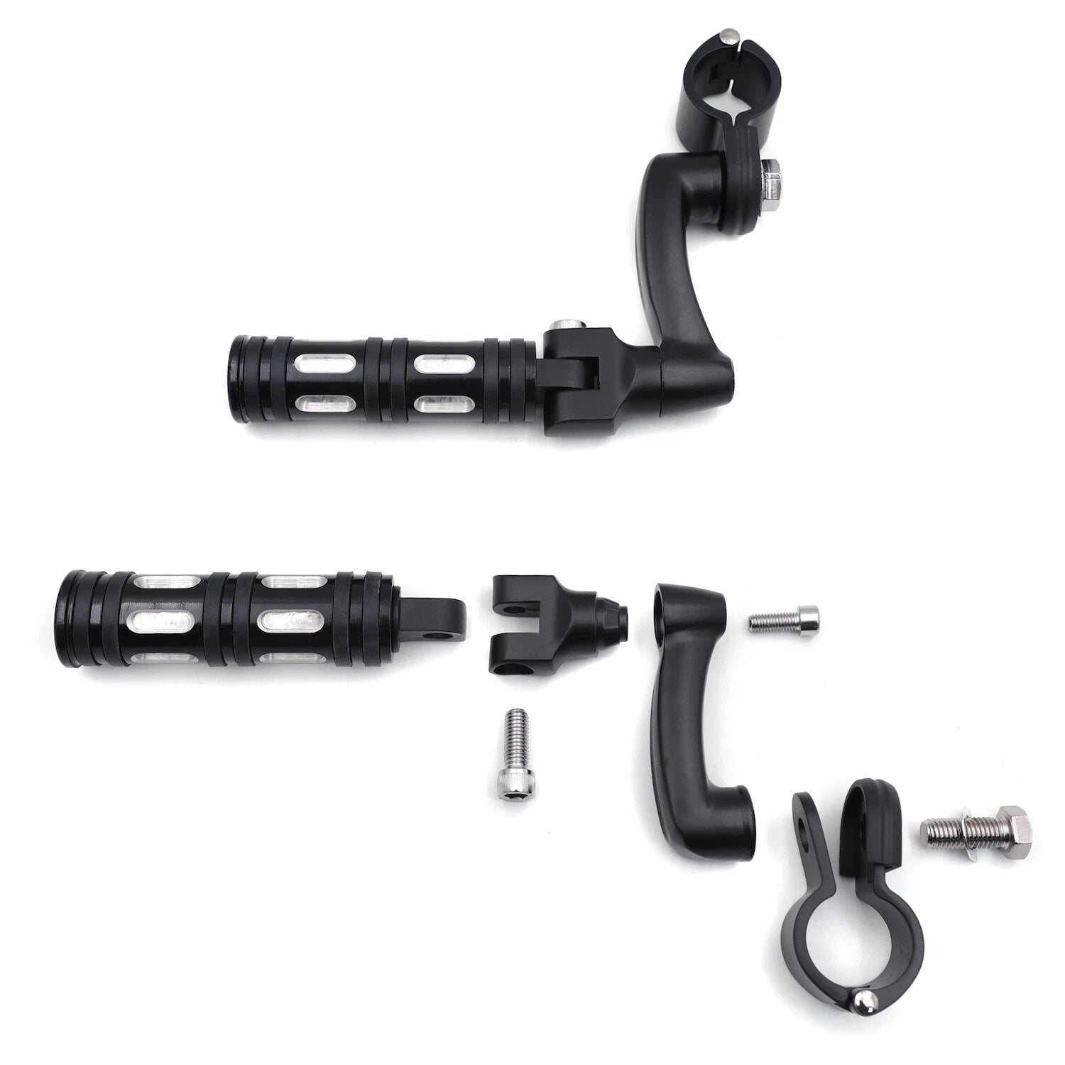 Black Edge Foot Pegs for Harley Touring Sportster Dyna (2000–2023)