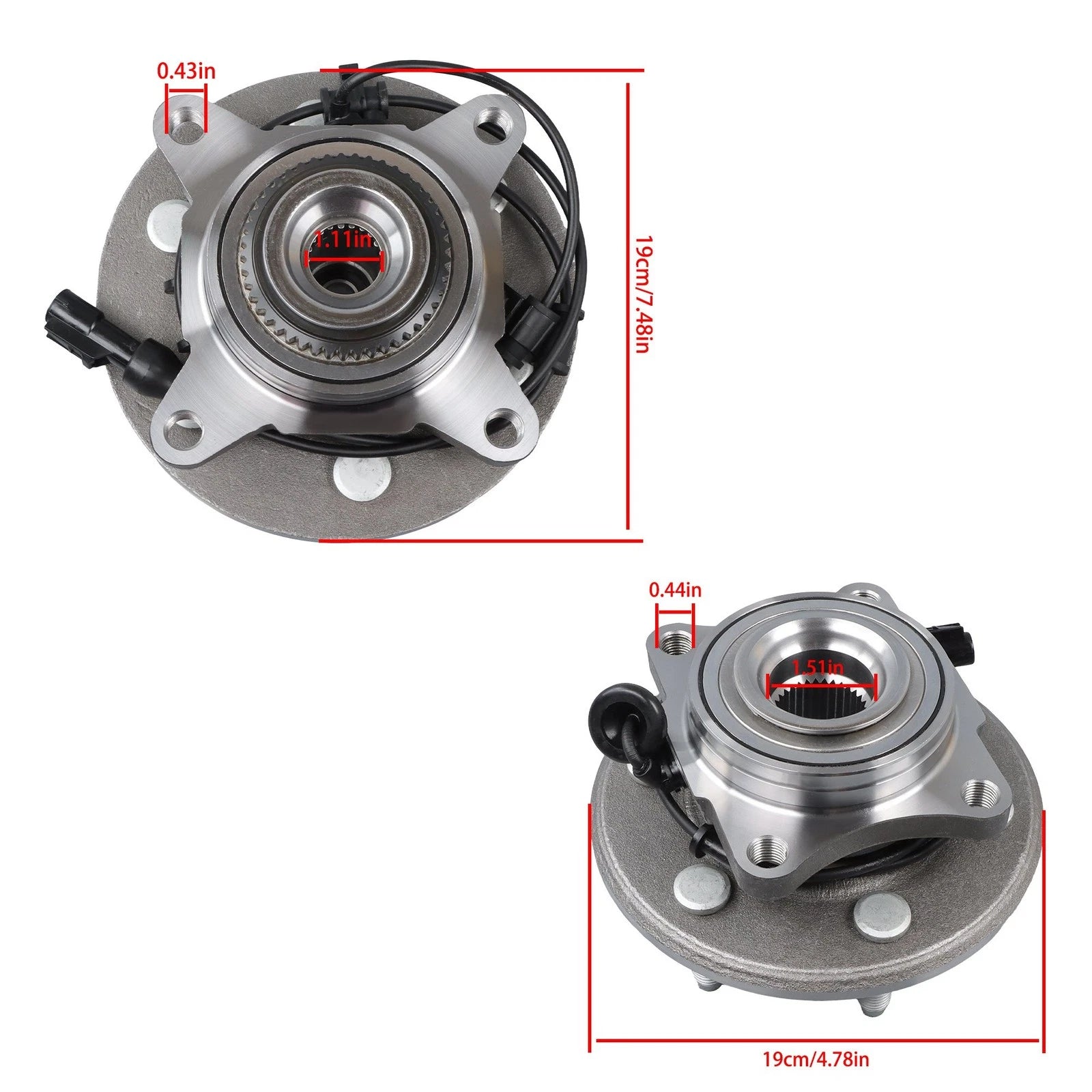 Set of 4 Front & Rear Wheel Hub Bearings for Ford Expedition (2003–2006)
