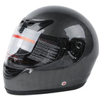 Flip Up Full Face Helmet for DOT Motorcycle (S, M, L, XL) - Black Carbon Fiber
