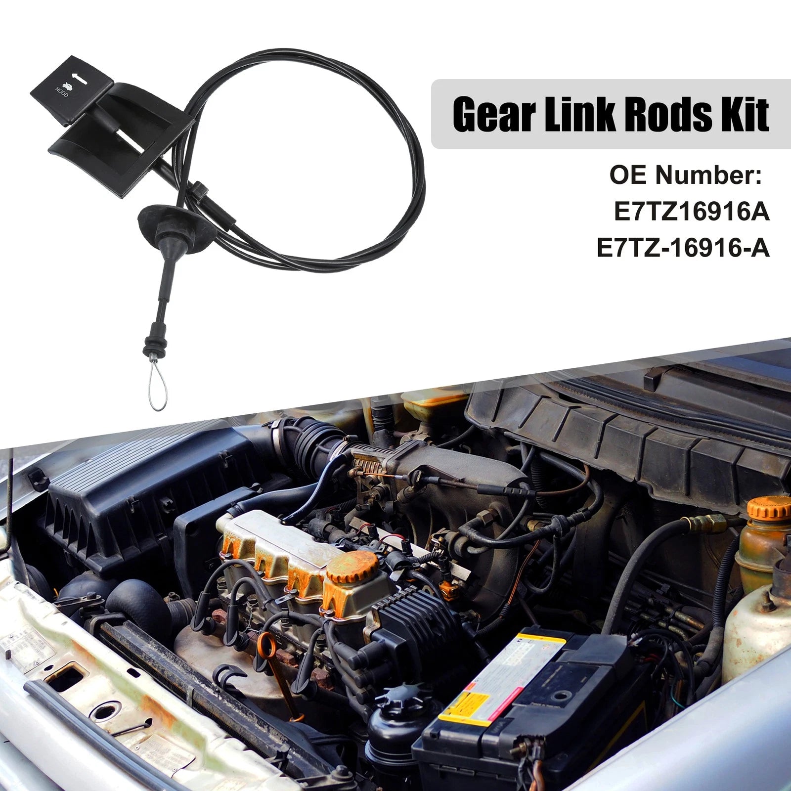 Hood Latch Release Cable for Ford F-150 (1987–1991) No.E7TZ16916A