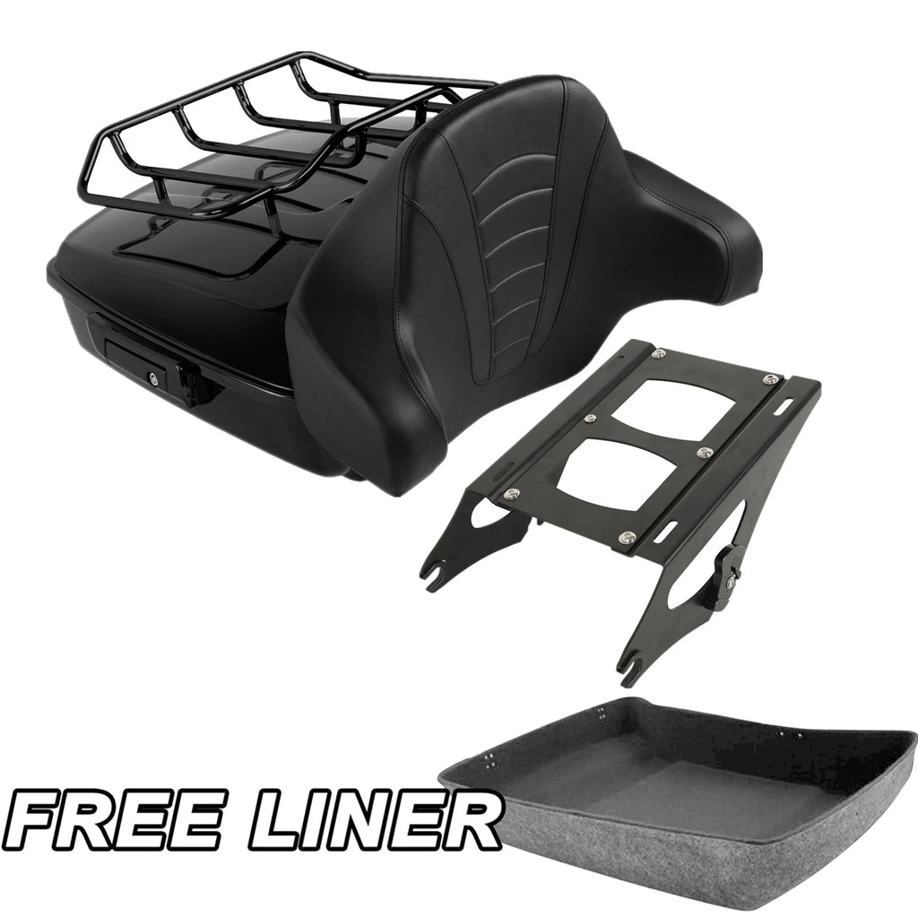 Chopped Trunk Mount Rack for Harley Street Glide (2014–2025) Black