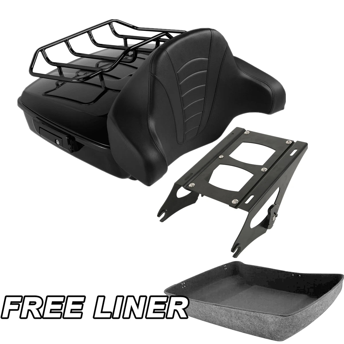 Chopped Trunk Mount Rack for Harley Street Glide (2014–2025) Black