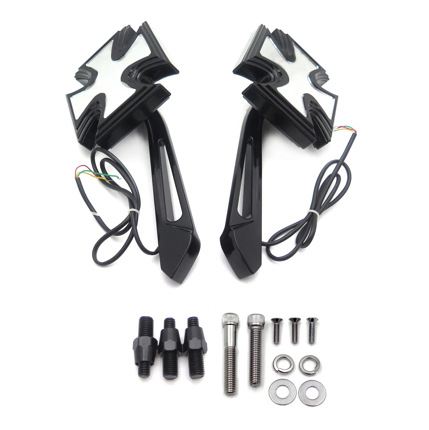 4X LED Turn Signal Integrated Mirror for Harley Electra Sportster