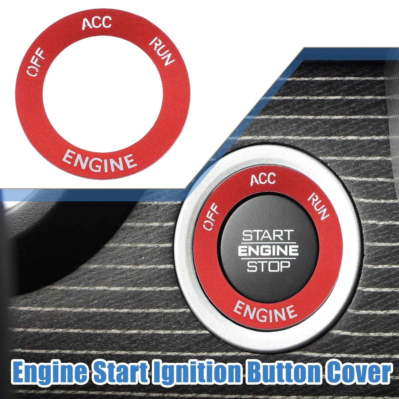 Engine Start Button Sticker for Dodge Challenger 2015-2024 Aluminum Red