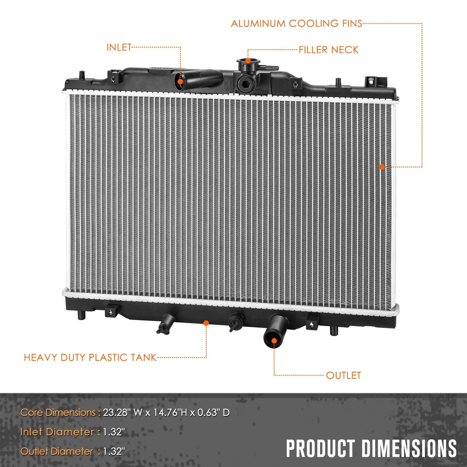 Aluminum Core Radiator DPI-13579 for Mazda CX-3, Toyota Yaris/Scion iA (2016–2021)