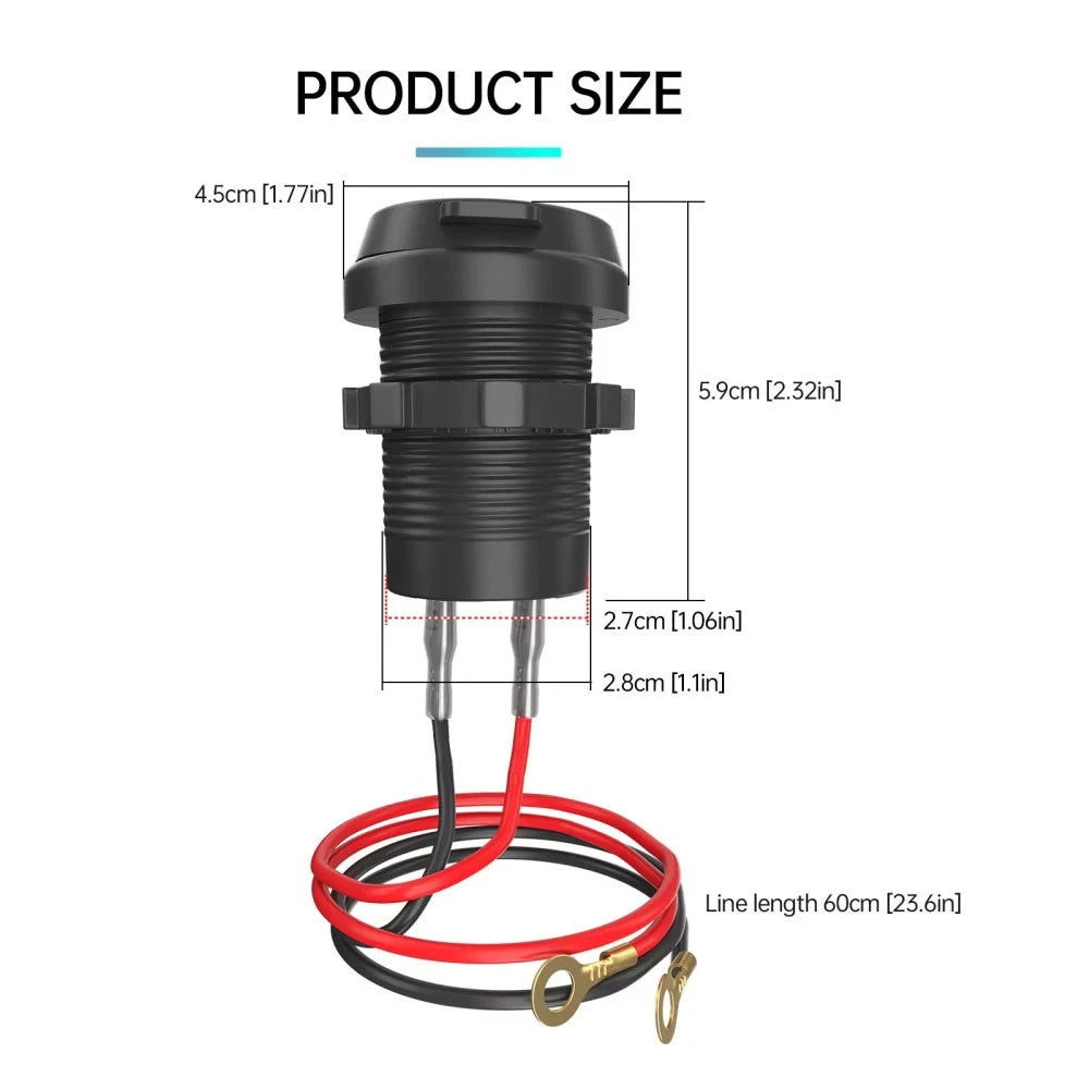Dual USB QC3.0 PD Type-C Car Charger Adapter for Universal Vehicles