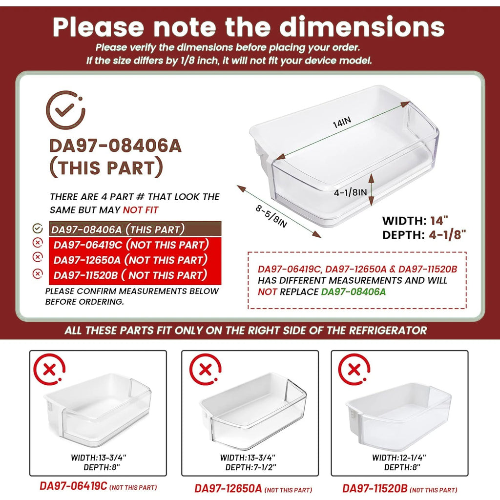 Door Shelf Bin for Samsung Refrigerator (2010–2023)