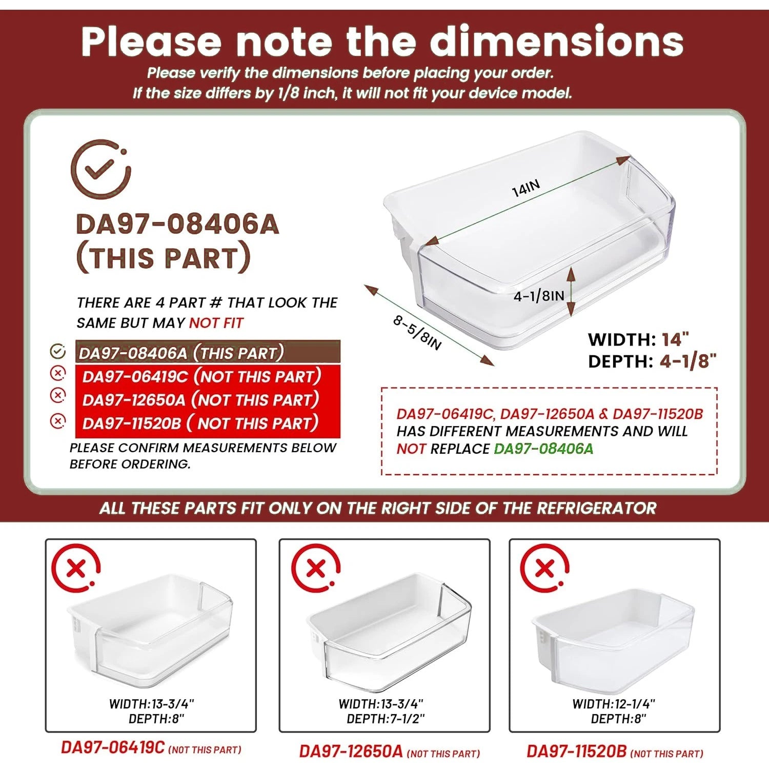Door Shelf Bin for Samsung Refrigerator (2010–2023)