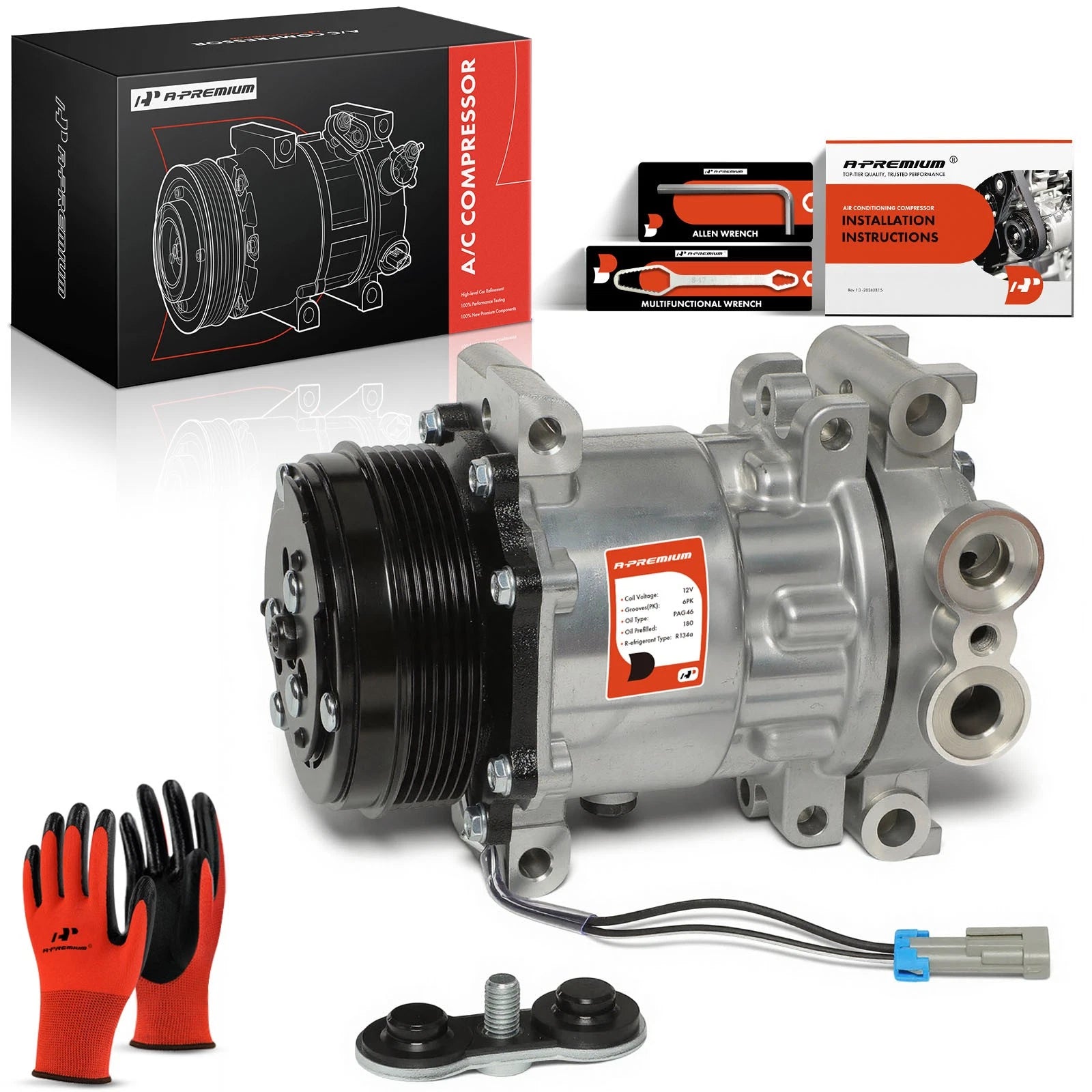 A/C Compressor with Clutch for Chevrolet Silverado 1500 2500 3500 