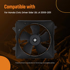 Driver Side Radiator Cooling Fan for Honda Civic L4 1.8L (2006–2011) 19020-RCJA01