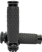 AVON DIA-65-ANO Black Diamond Contour Hand Grips for Harley (Cable Operated)