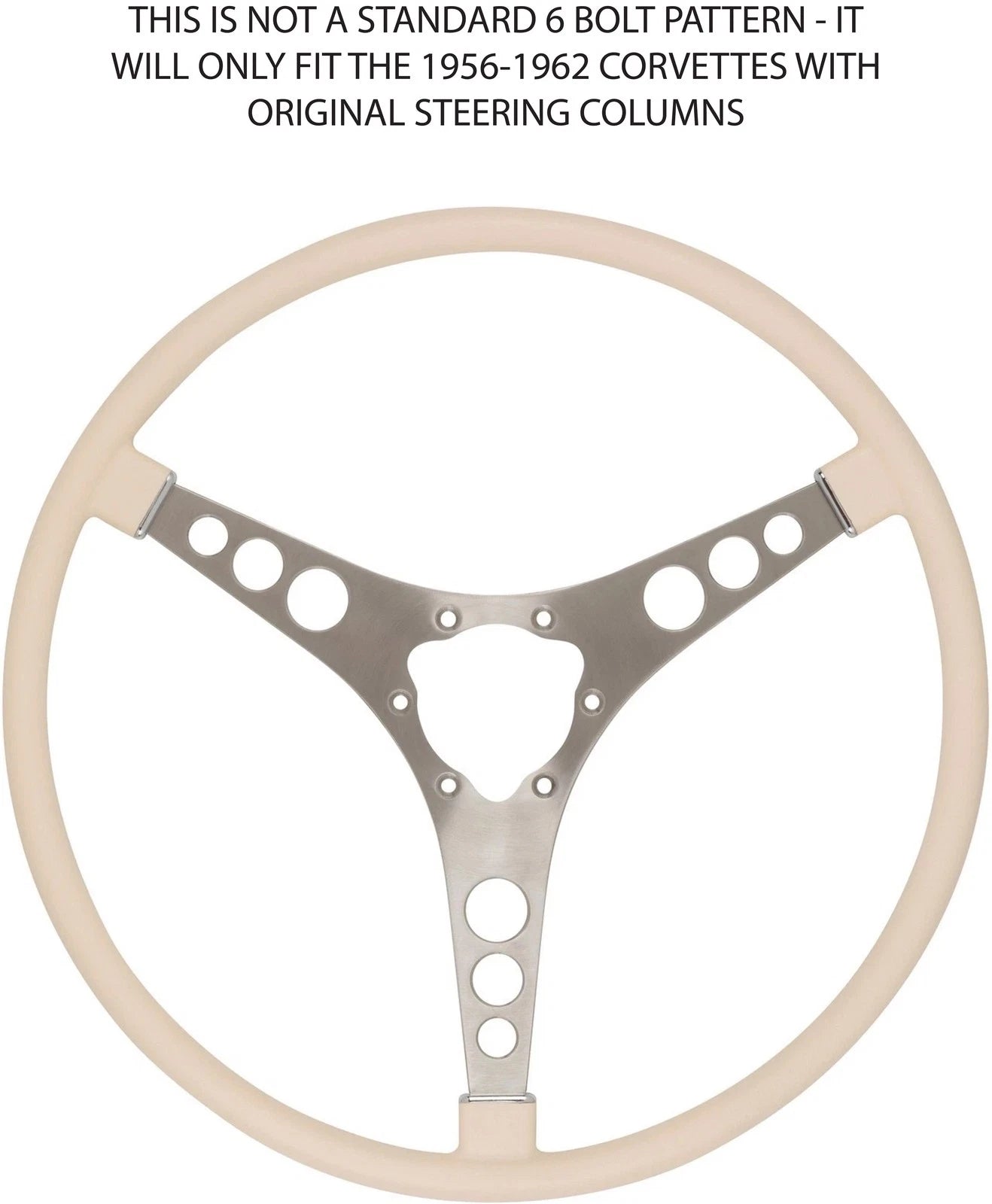 Steering Wheel Replacement for 1956–1957 Chevrolet Corvette Shoreline Beige 15"