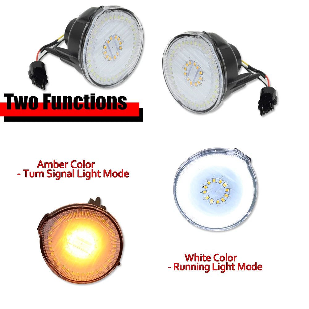 Clear Switchback LED Front Bumper DRL Signal Lights for Pontiac Firebird (1998–2002)