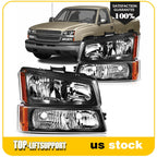 Pair Headlight Assembly for Chevrolet Silverado Avalanche (2003–2007)