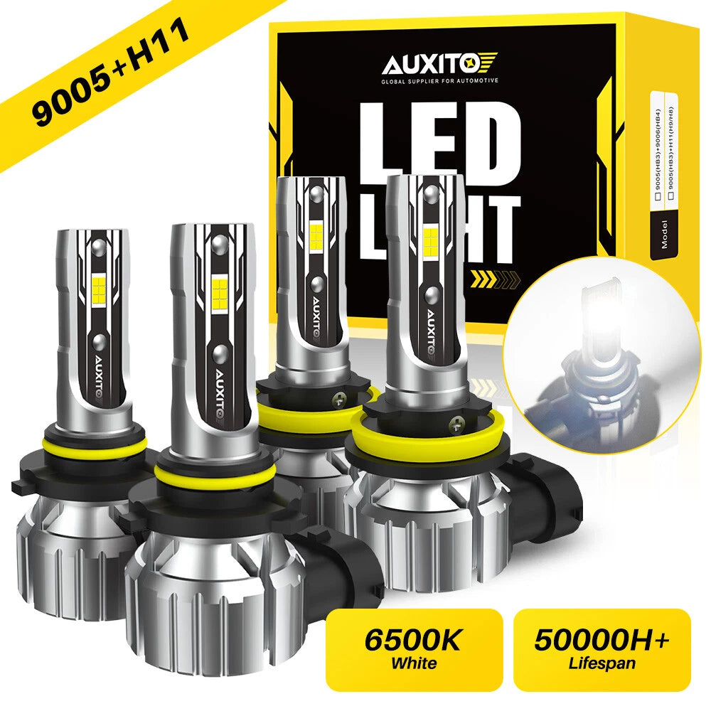 H11 9005 LED Headlight Bulbs Kit for High/Low Beam (6500K, 72000LM)