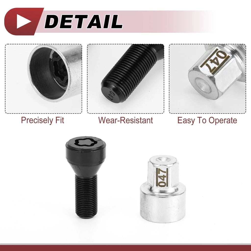 1 Set Anti-theft Wheel Lock Lug Nut Socket M141.25 for BMW