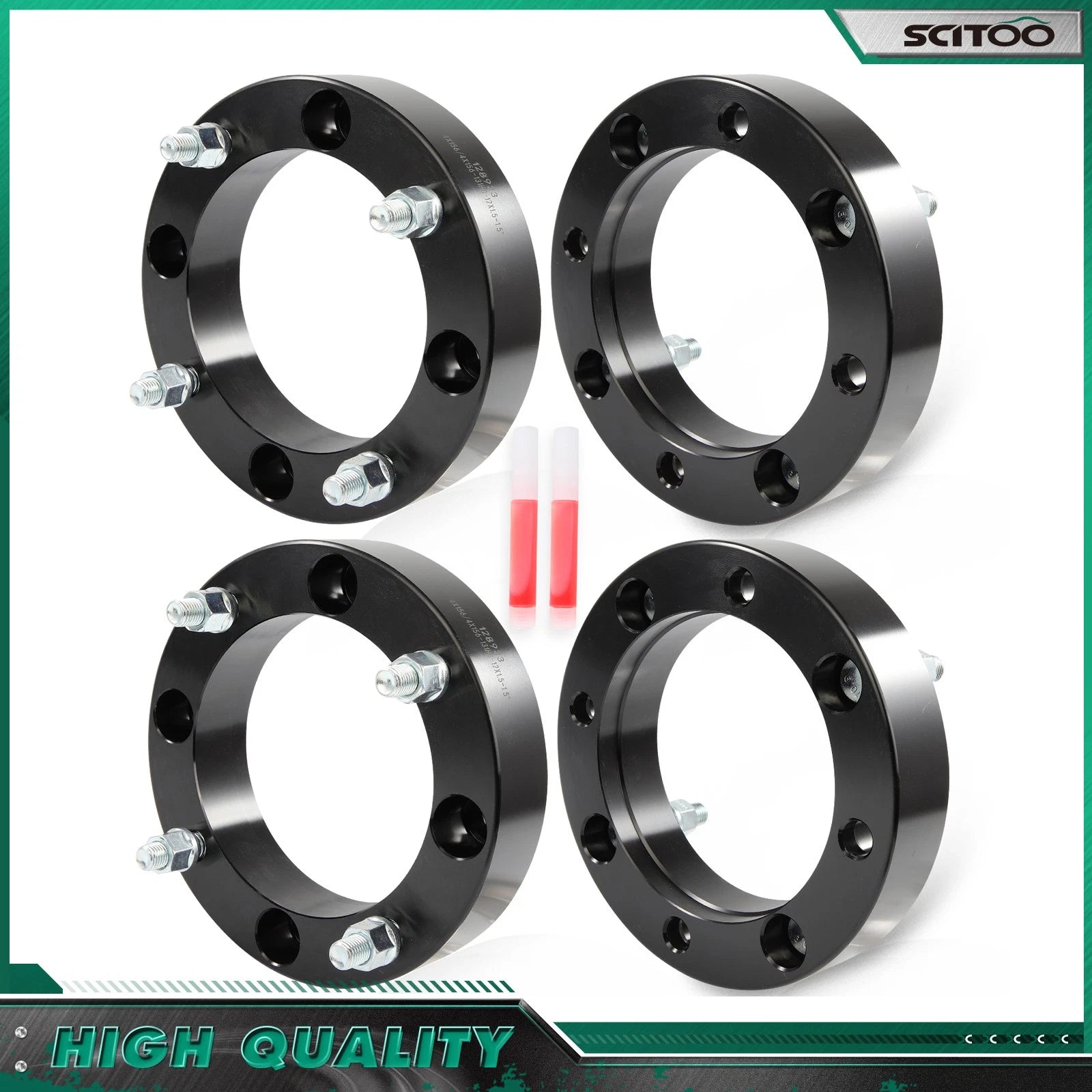Set of 4 Wheel Spacers 4X156mm 1.5" M12x1.5 for Polaris RZR XP 1000 RZR 900