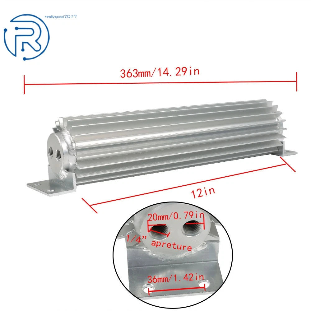 12" Dual Pass Transmission Oil Cooler for Universal Hot Rod Cars