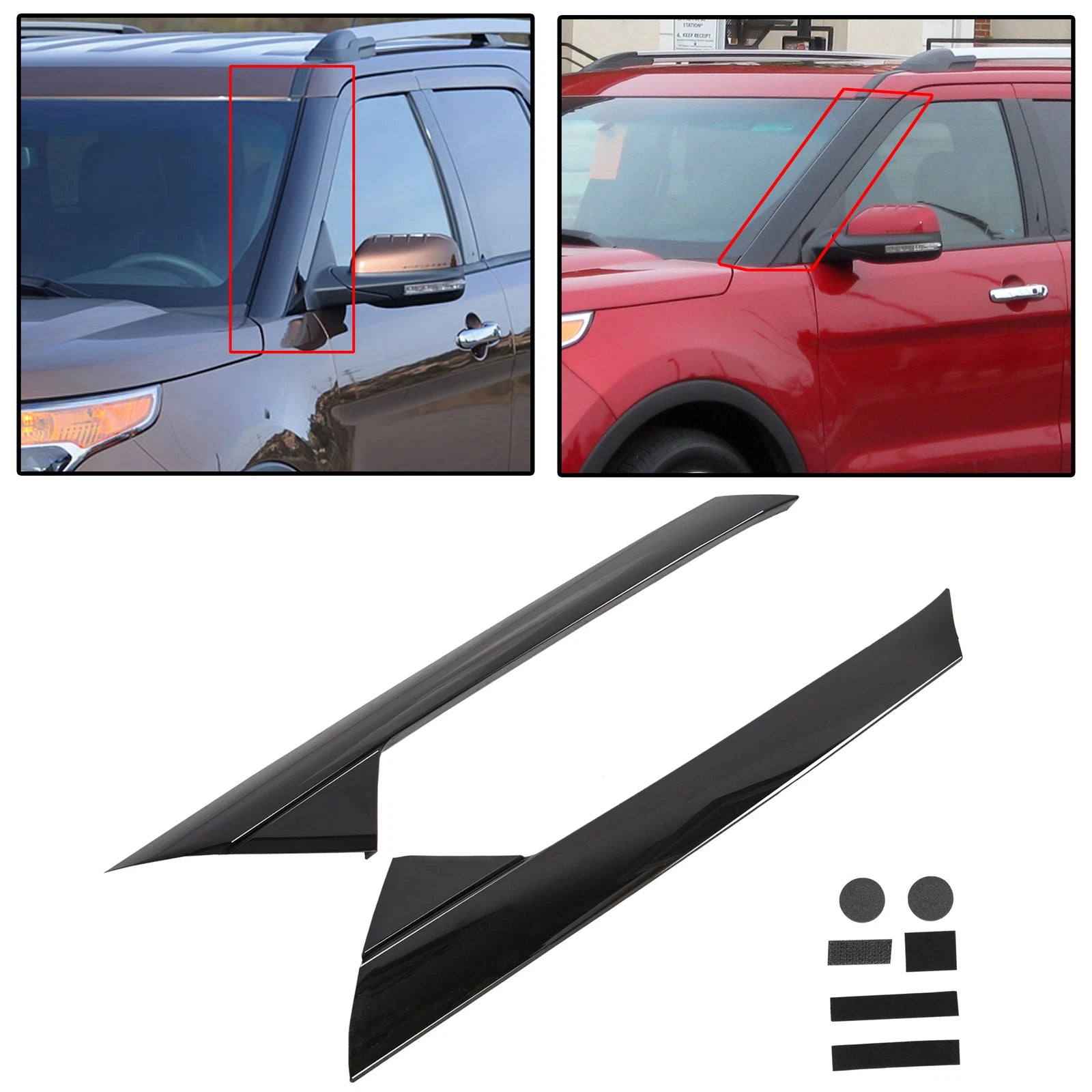 Windshield Outer Trim Pillar Molding Kit for Ford Explorer (2011–2019)