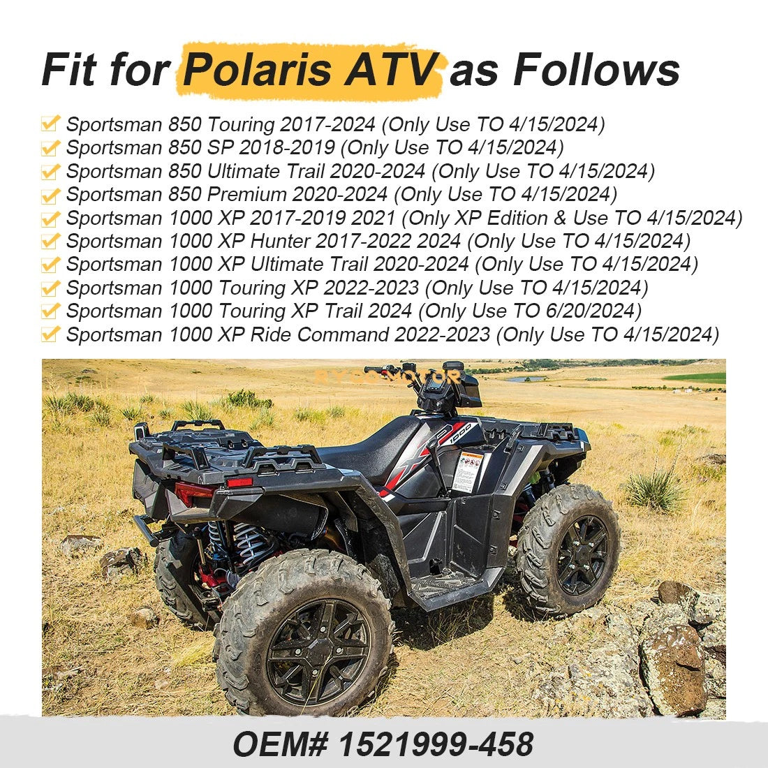 2X Wheel Rim Caps for Polaris Sportsman 850 Touring SP (2017–2024)