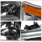 Upper Headlight Lamps Amber Corner Chrome for Chevy Silverado/Avalanche (2003–2006)