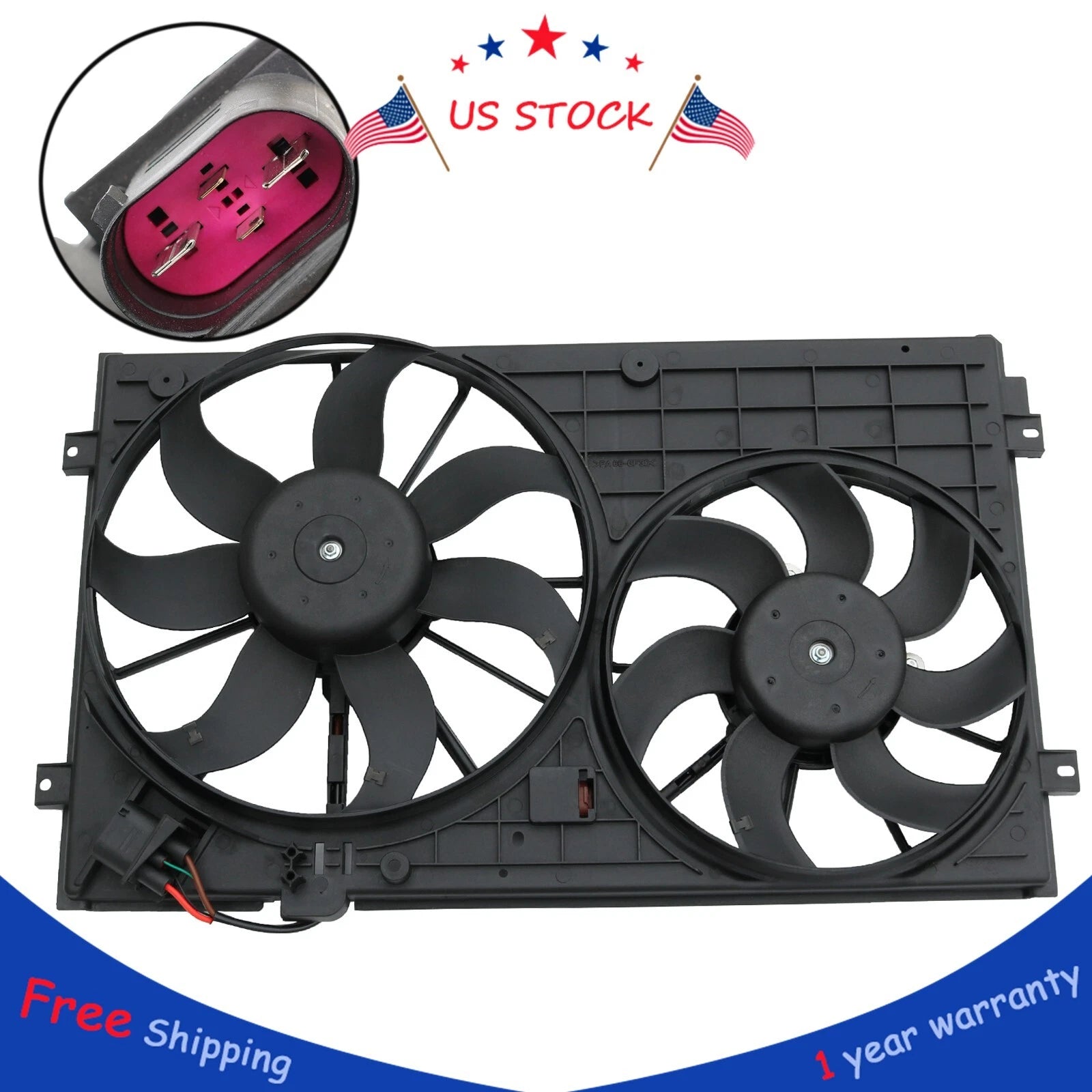 Radiator Condenser Fan for Volkswagen Jetta Beetle (2006–2010)