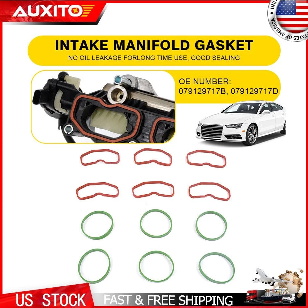 Set of 12 Upper & Lower Intake Manifold Gaskets for Audi A6 Quattro (1998–2005)