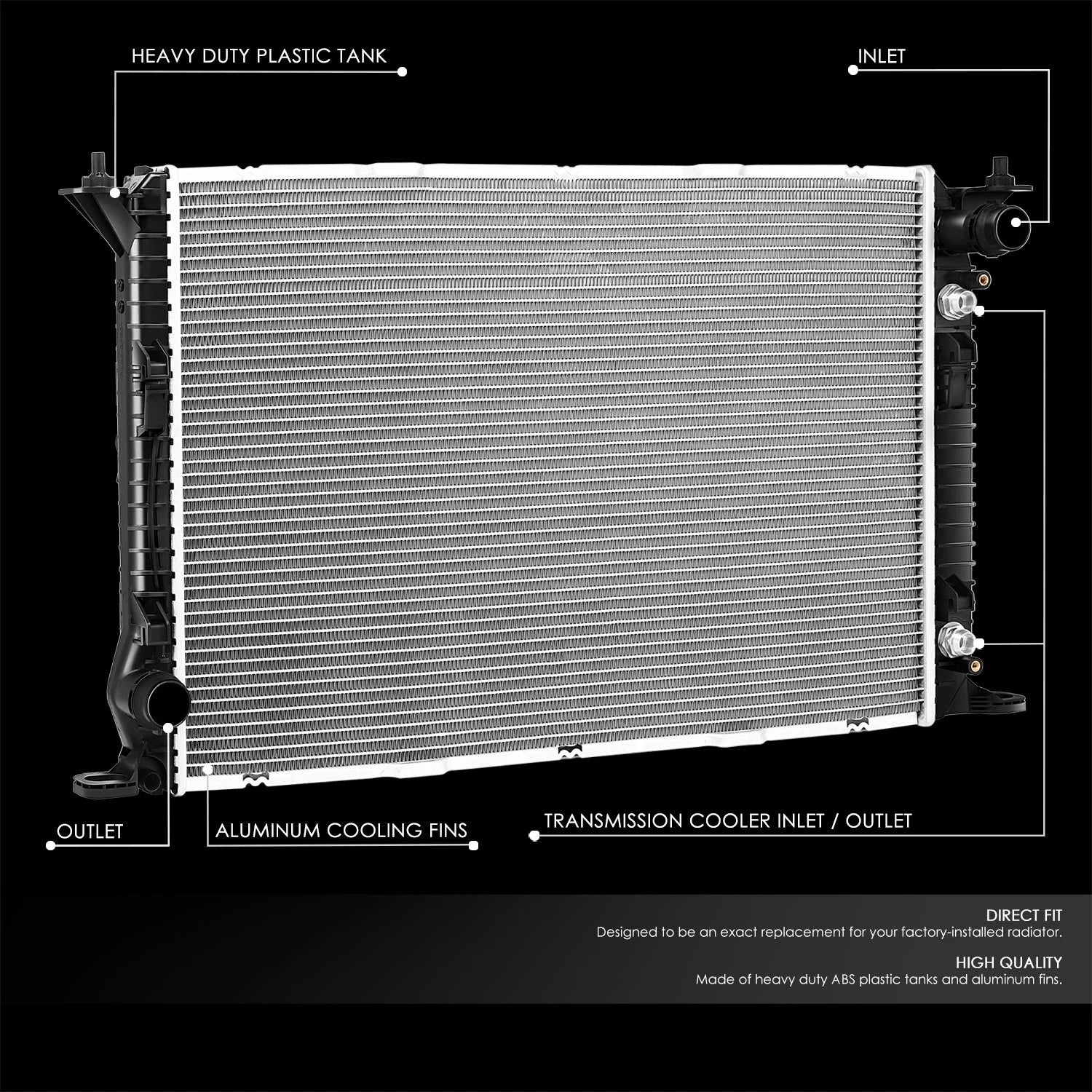 OE Style Aluminum Core Cooling Radiator for Audi S5 RS5 (2008–2015)