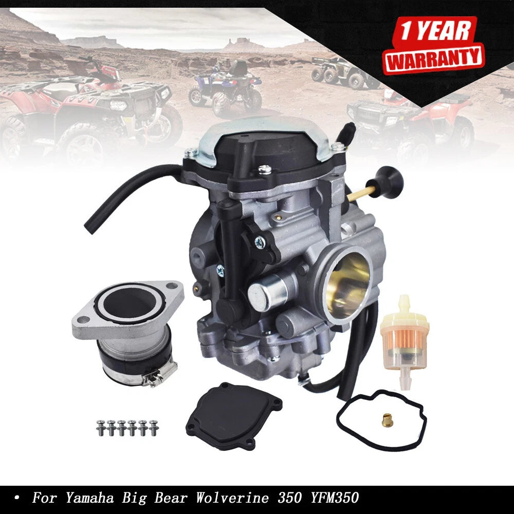Carburetor with Intake Manifold Boot for Yamaha Big Bear Wolverine 350 (1995–2000)