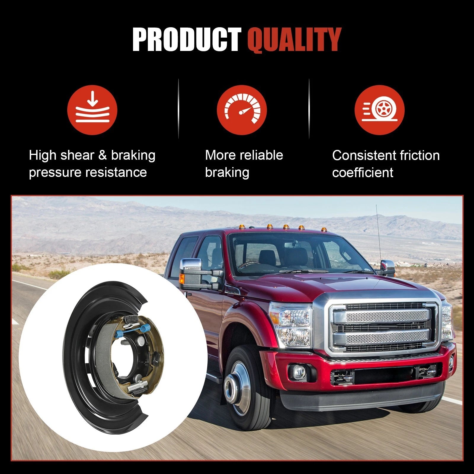 Rear Left Brake Backing Plate for Ford F-250 F-350 F-450 Super Duty (2005–2016)
